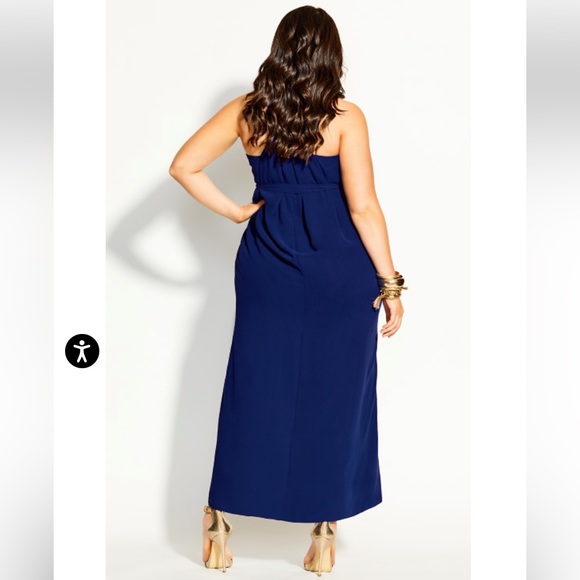 NWT CITY CHIC Halter Bliss Maxi Dress - Azure Blue - Picture 3 of 9